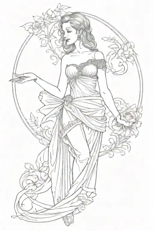 full body Aphrodite realistic sexy girl shoulder tattoo tattoo design idea