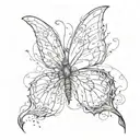 butterfly pointy wings made tattoo design idea