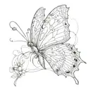butterfly pointy wings made tattoo design idea