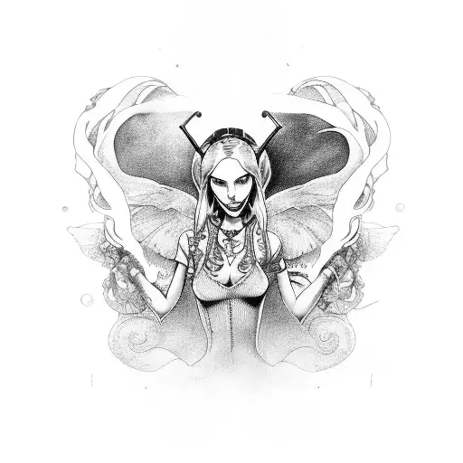 Alice in Chains pinup girl tattoo design idea