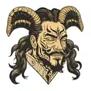 Post Malone Opera mask tattoo design idea