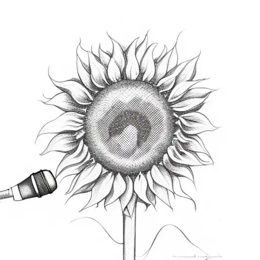 Outline sunflower tattoo drawing botanical Vector Image