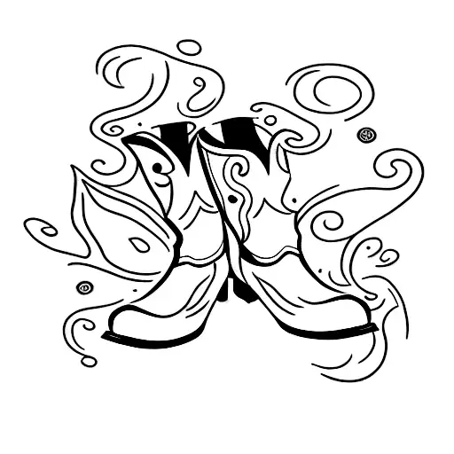 cowboy boots tattoo design idea