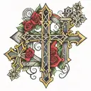 Roman numeral 3 crosses tattoo design idea