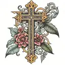Roman numeral 3 crosses tattoo design idea