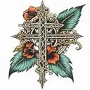 Roman numeral 3 crosses tattoo design idea