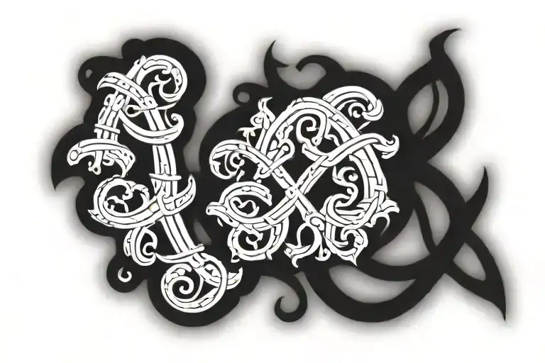 ambigram of alonzo and kelvin tattoo design idea