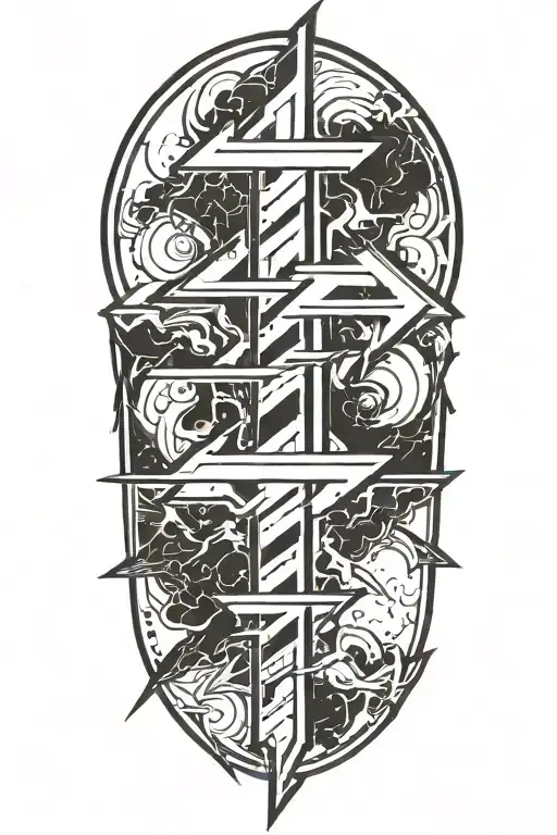 thin lightning bolts tattoo design idea