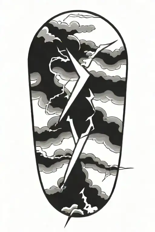 thin lightning bolts tattoo design idea