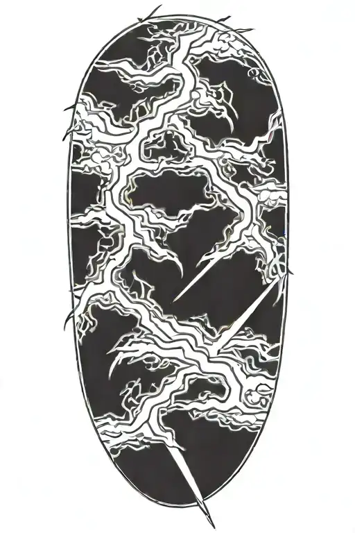 thin lightning bolts tattoo design idea