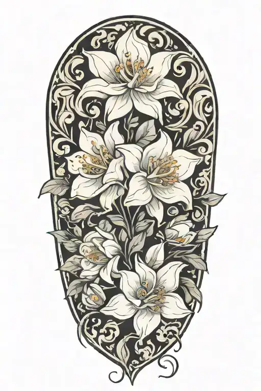 white flowers tattoo design idea