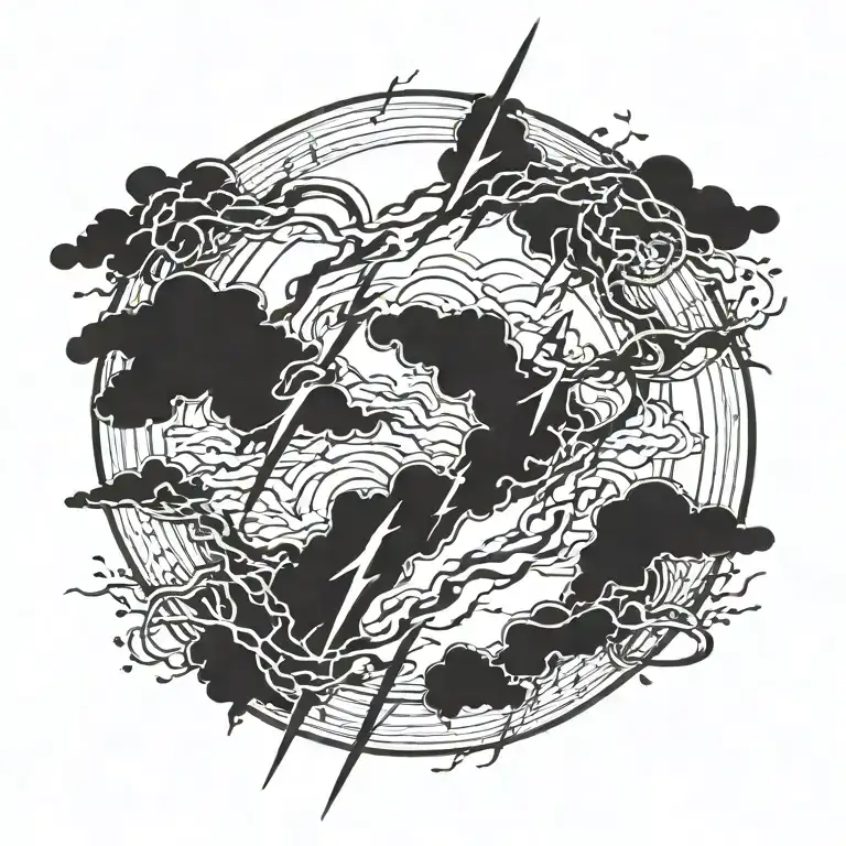 thin lightning bolts tattoo design idea