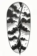 thin lightning bolts tattoo design idea