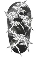 thin lightning bolts tattoo design idea