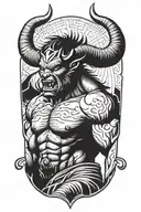 Minotaur angry tattoo design idea