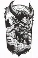 Minotaur angry tattoo design idea