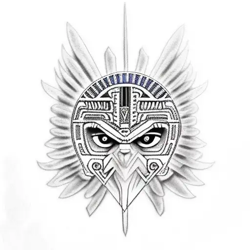 Aztec eagle warrior tattoo design idea