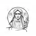 sleeve with the Virgin Mary crying  tattoo design idea