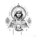 sleeve with the Virgin Mary crying  tattoo design idea