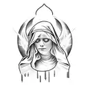 sleeve with the Virgin Mary crying  tattoo design idea