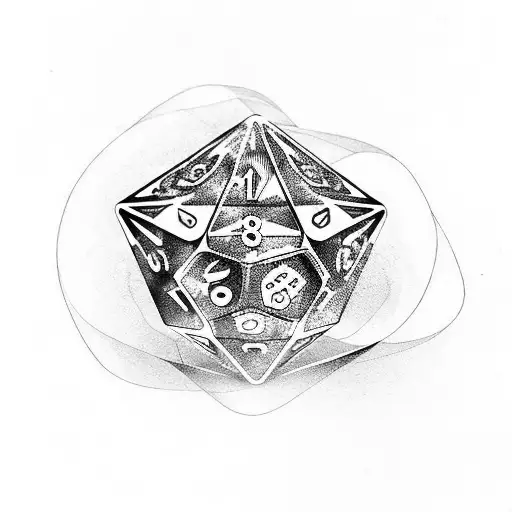 dice, steampunk, eye, trees tattoo design idea
