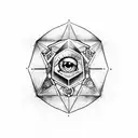 dice, steampunk, eye, trees tattoo design idea