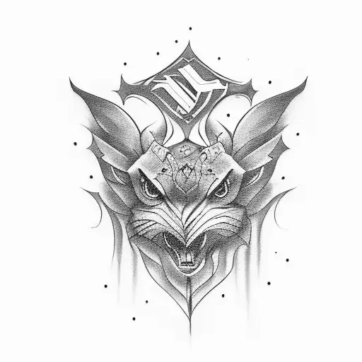 Dark lettering tattoo design idea