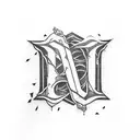 Dark lettering tattoo design idea