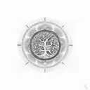 tree of life with interwoven Borromean rings  tattoo design idea