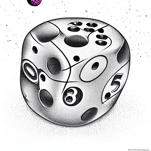 ball 8, lucky horseshoe and dice tattoo design idea