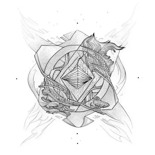 fire and water and curiosity tattoo design idea