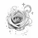 roses and nautical stars. long and thin. tattoo design idea