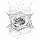 roses and nautical stars. long and thin. tattoo design idea