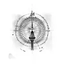 london eye with dodge caliber tattoo design idea