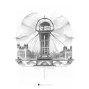 london eye with dodge caliber tattoo design idea