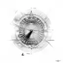 london eye with dodge caliber tattoo design idea