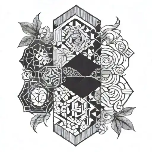patchwork sleeve tattoo design idea