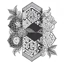 patchwork sleeve tattoo design idea