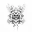 cruz com santo  tattoo design idea