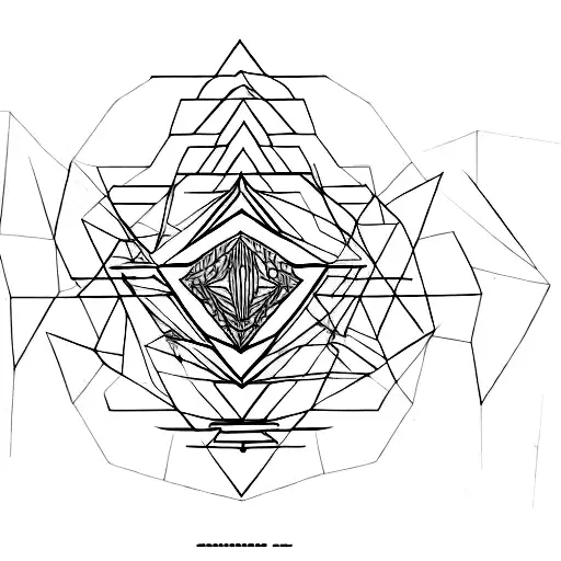 Intricate geometric design combining elements of crossfit and sexual energy tattoo design idea