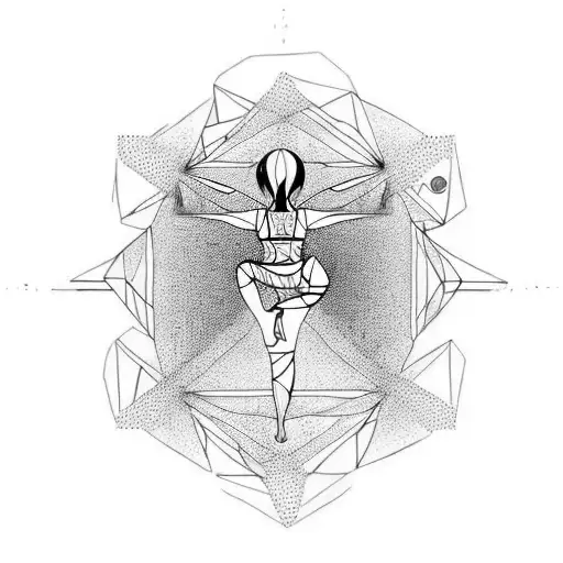 Sensual yoga poses combined with crossfit movements tattoo design idea