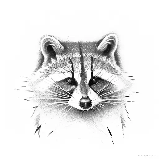matching couple racoon tattoo design idea