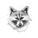 matching couple racoon tattoo design idea