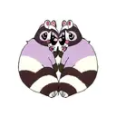 matching couple racoon tattoo design idea