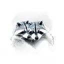 matching couple racoon tattoo design idea