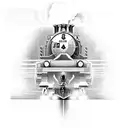 Union Pacific 8444 steam engine tattoo design idea