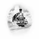 Union Pacific 8444 steam engine tattoo design idea
