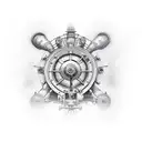 Union Pacific 8444 steam engine tattoo design idea