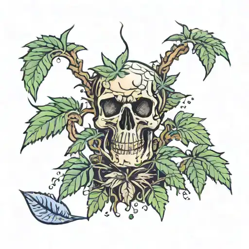 Rest in peace marijuana plant growing 1968-2024 tattoo design idea