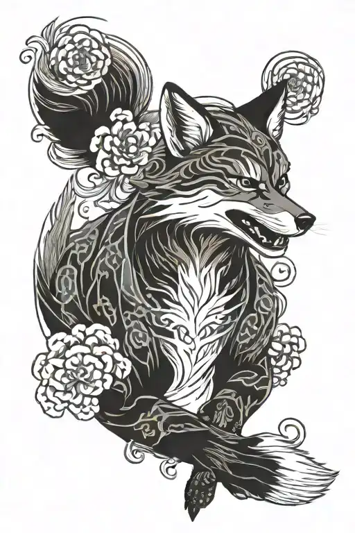 avenging fox looking tattoo design idea